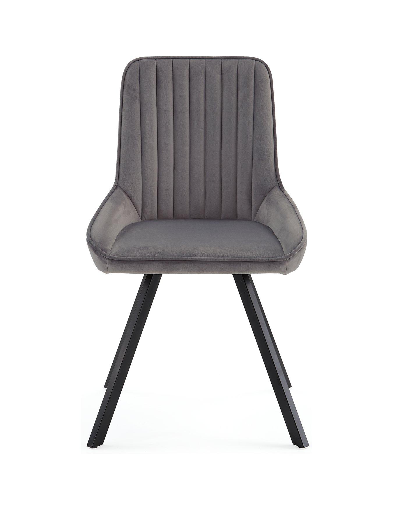 Image 2 of 6 of The Very Collection Marlow Pair of Dining Chairs - Grey/Black