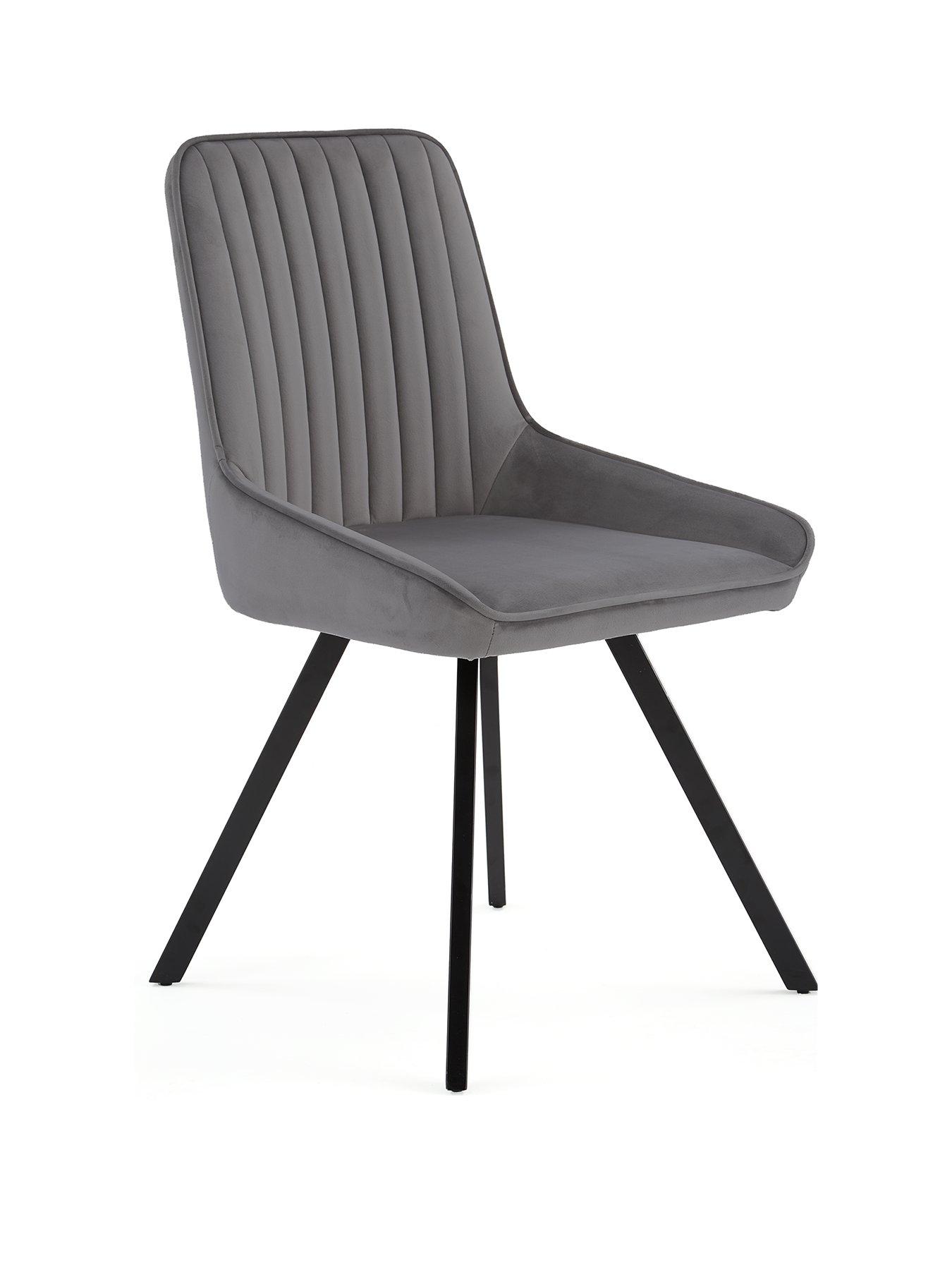 Image 3 of 6 of The Very Collection Marlow Pair of Dining Chairs - Grey/Black