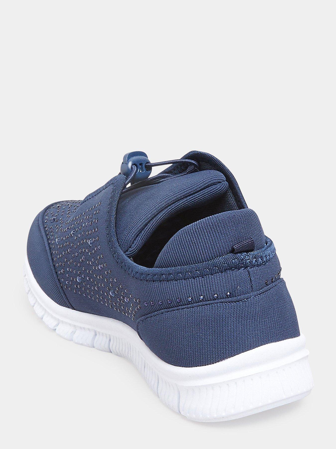 Image 2 of 4 of Yours Wide Fit Titania Gem Trainer Navy