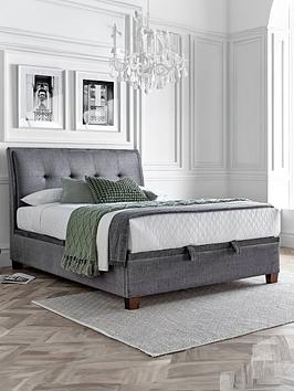 Product photograph of Very Home Harrington Ottoman Storage Bed Frame With Mattress Options Buy Amp Save - Bed Frame With Gold Memory Mattress from very.co.uk