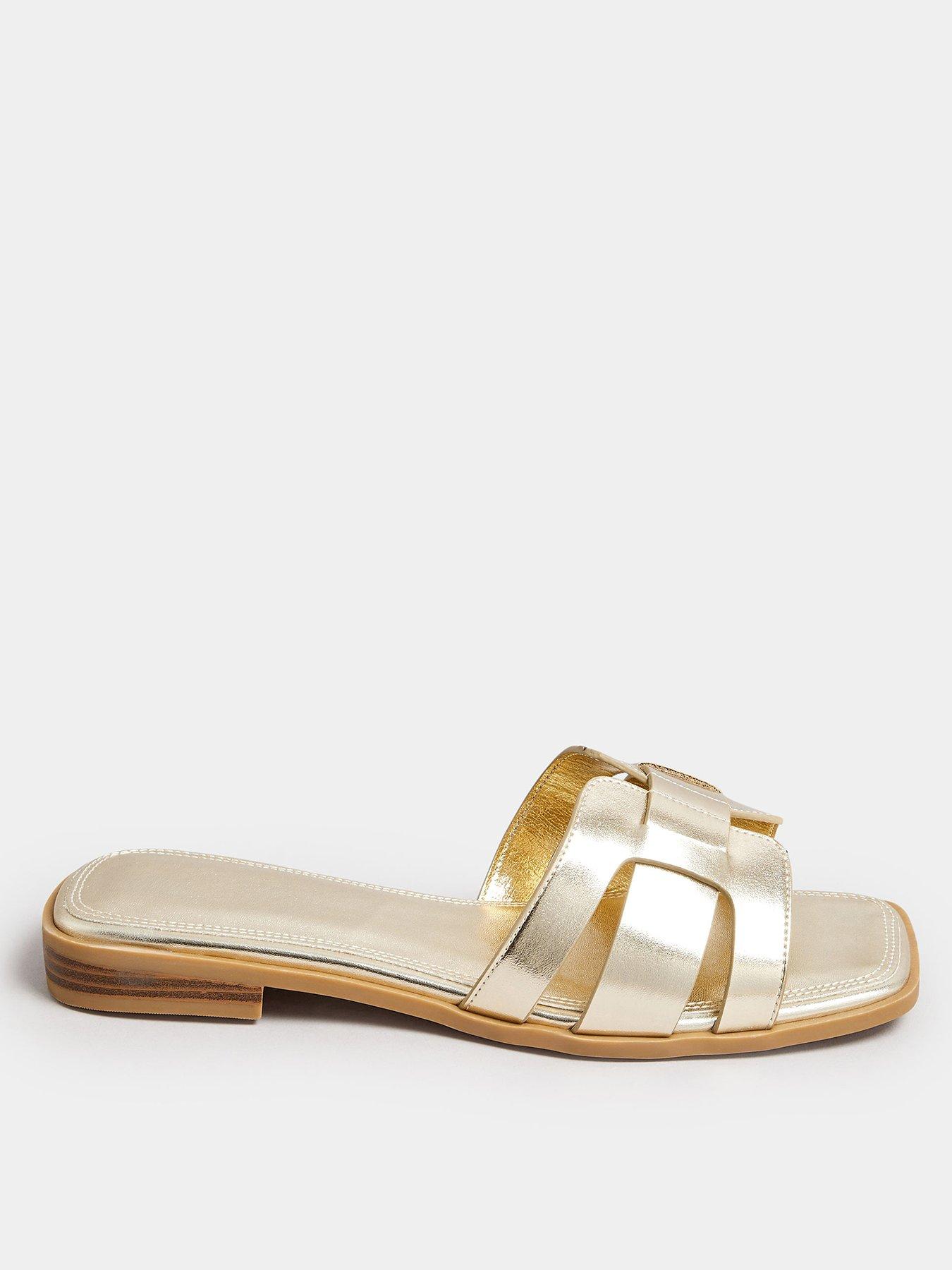 undefined Extra Wide Fit Cut Out Mule Gold