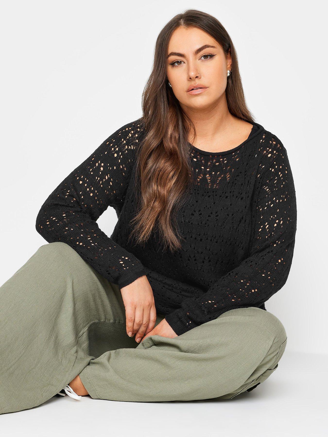 Mint Velvet Fringe Cable Knit Jumper - Black