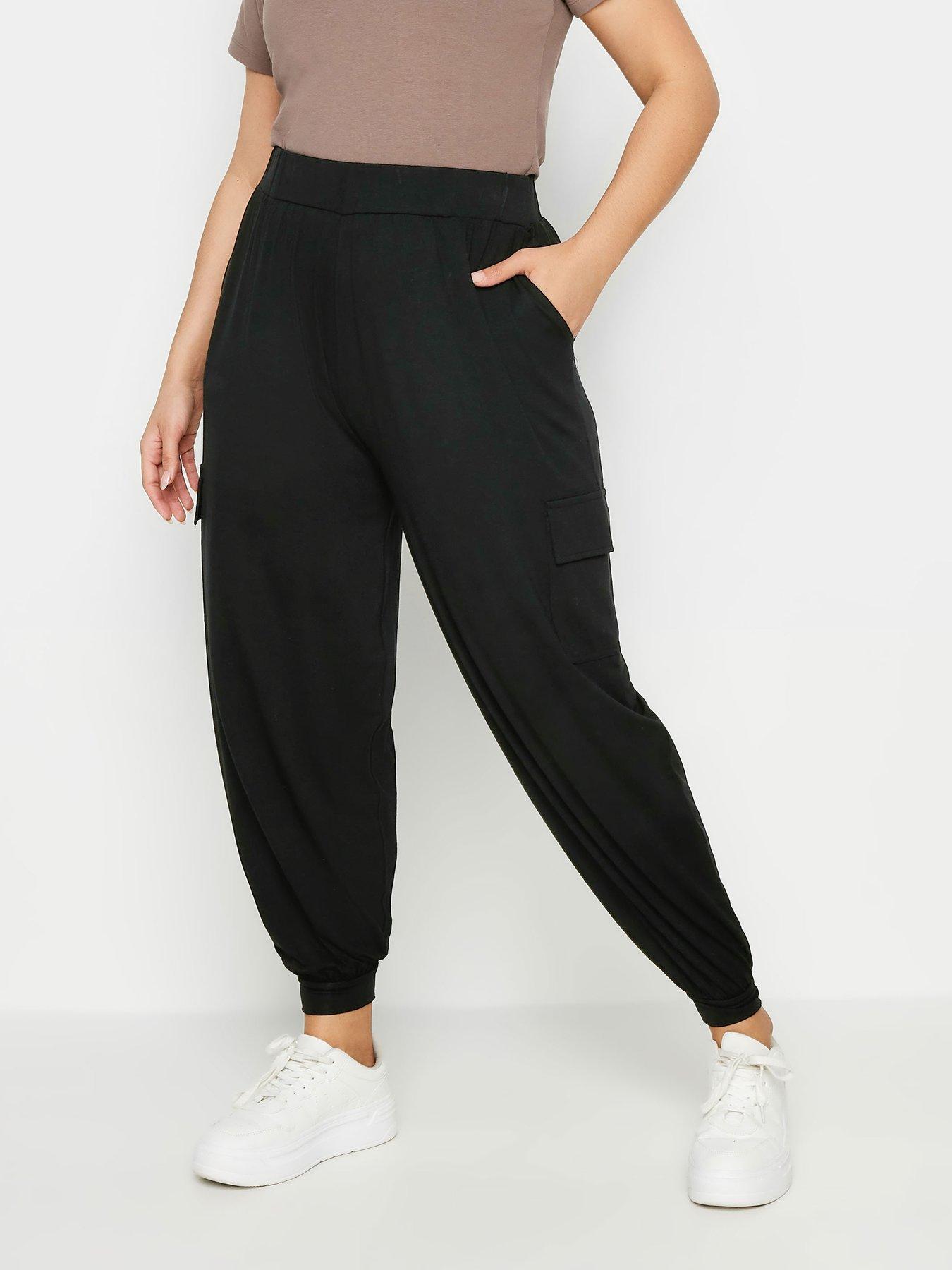 Yours Curve Harem Cargos Black