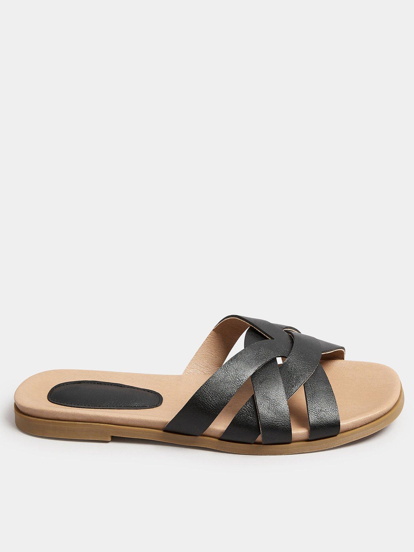 Yours Extra Wide Fit Woven Flat Sandal Black