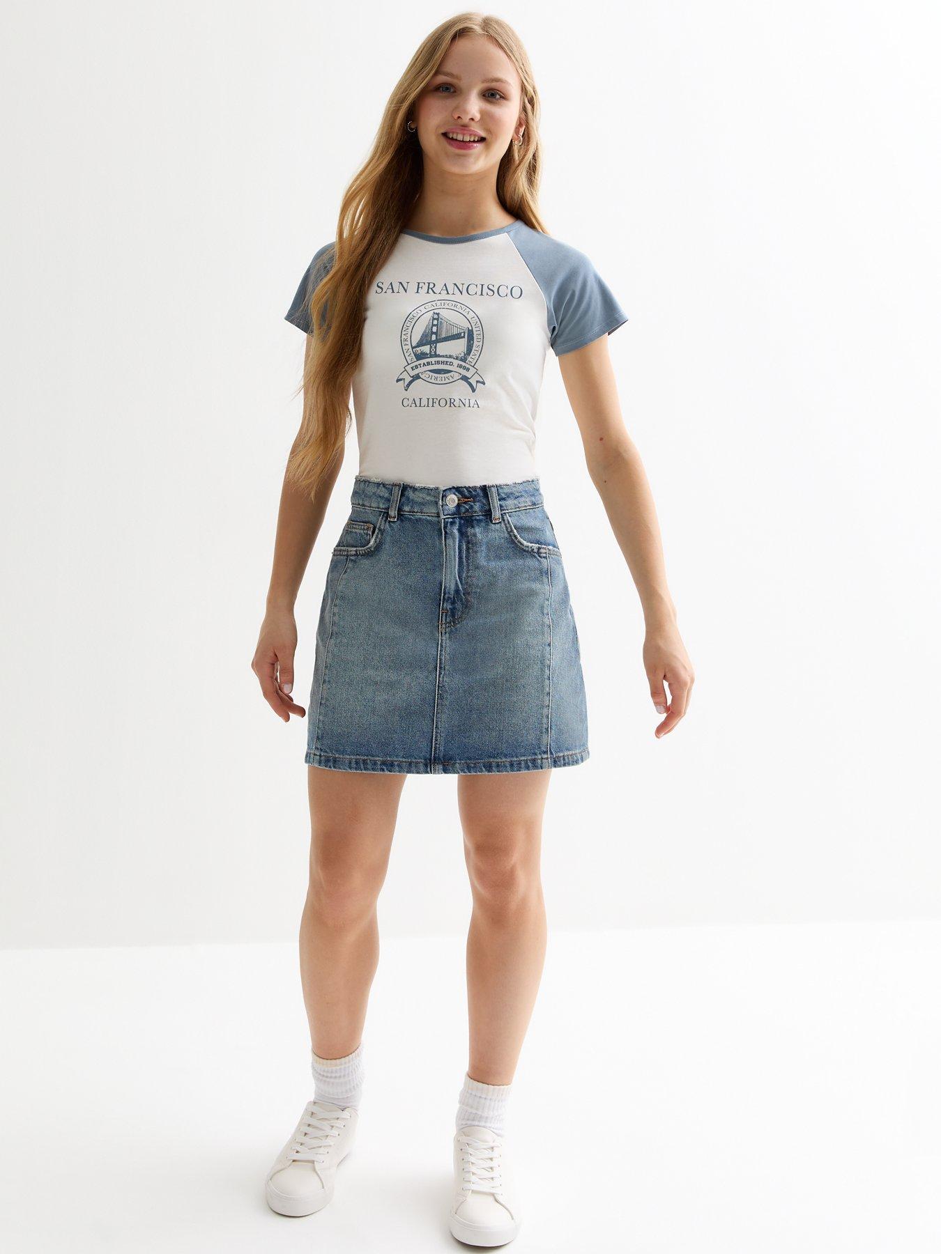 New Look 915 Girls Blue Denim Mini Skirt | Very.co.uk