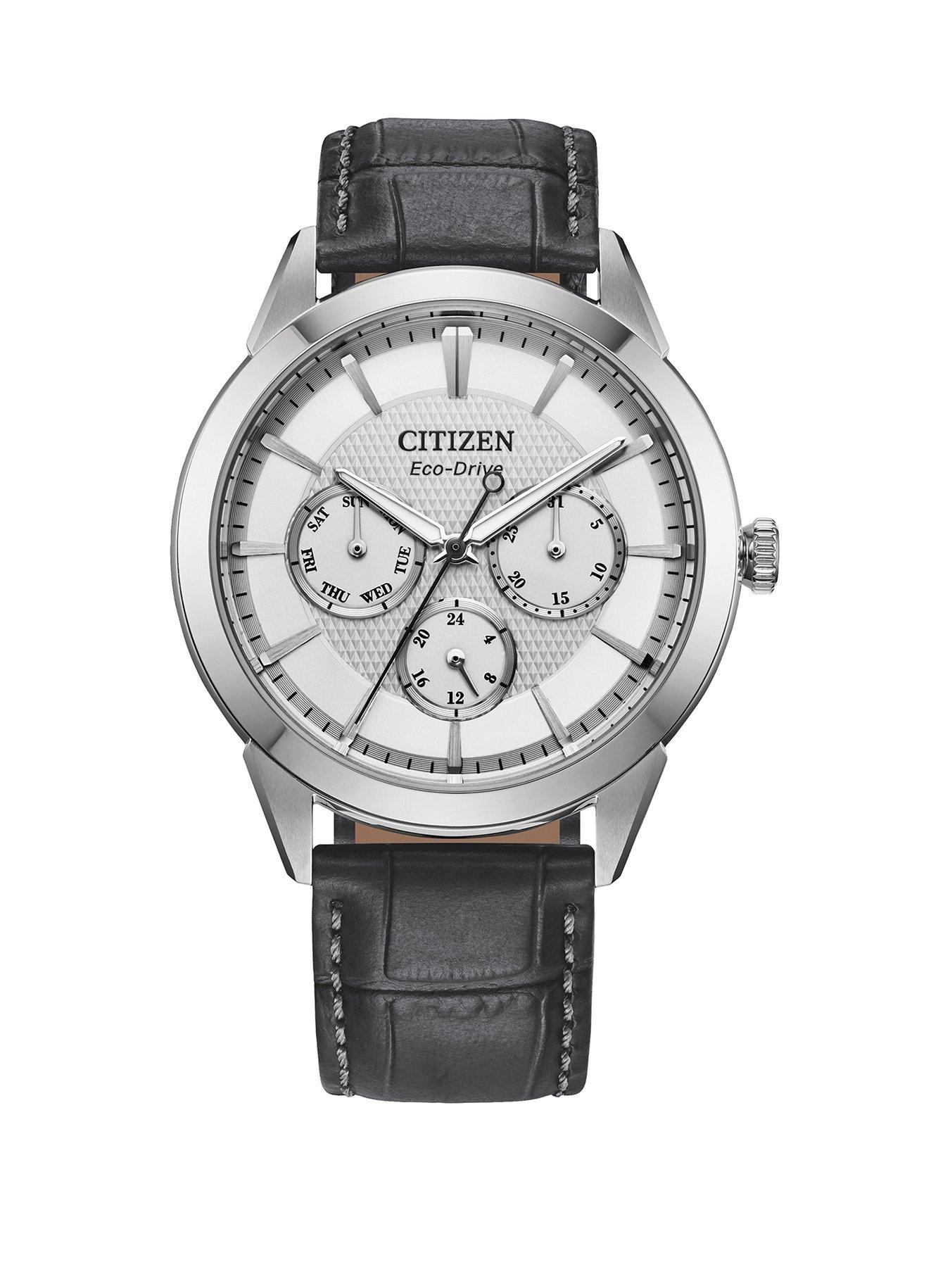 Product photograph of Citizen Gents Rolan Eco-drive Strap Multifunction Watch from very.co.uk