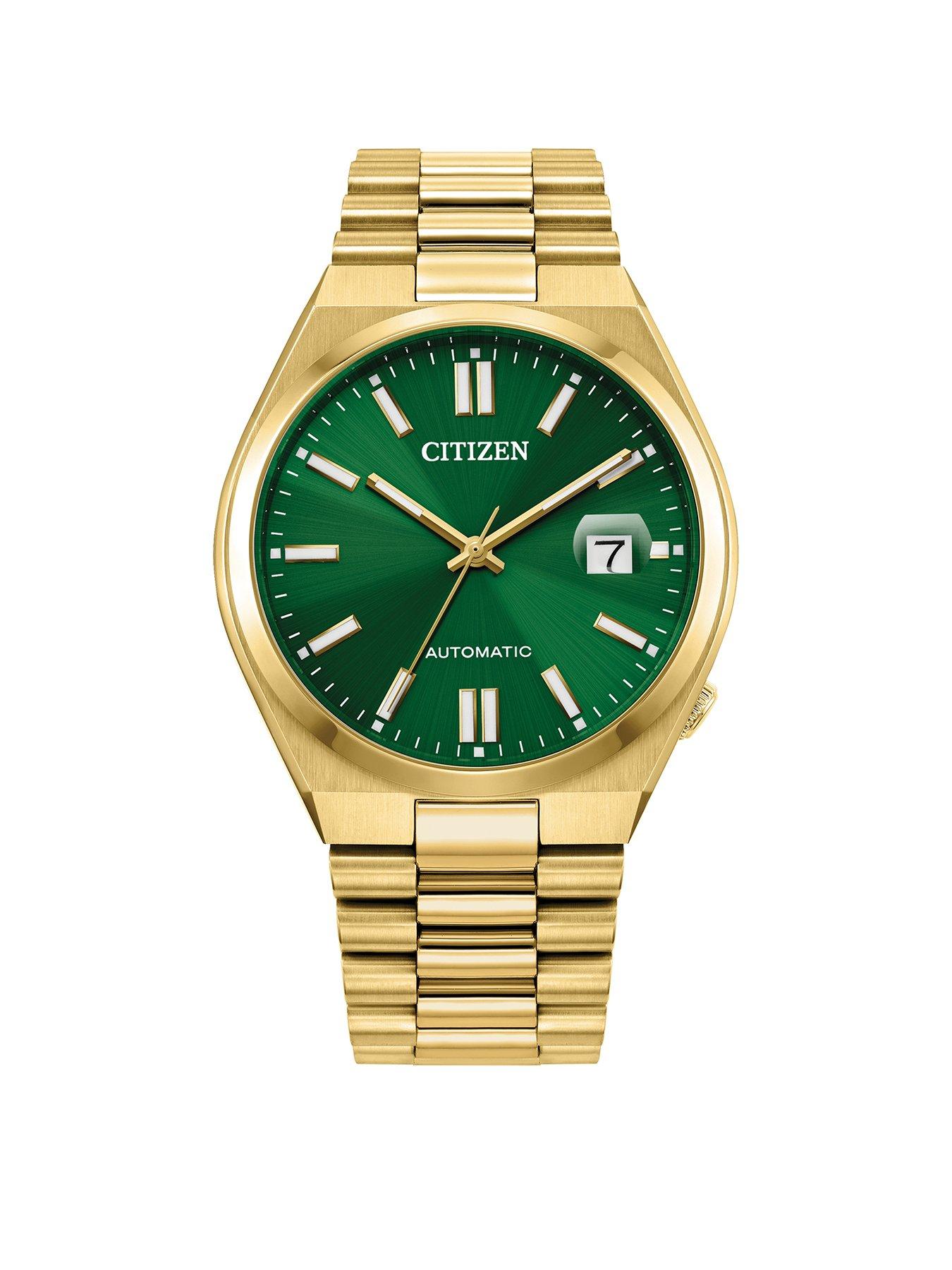 Product photograph of Citizen Tsuyosa Watch Green Gold from very.co.uk