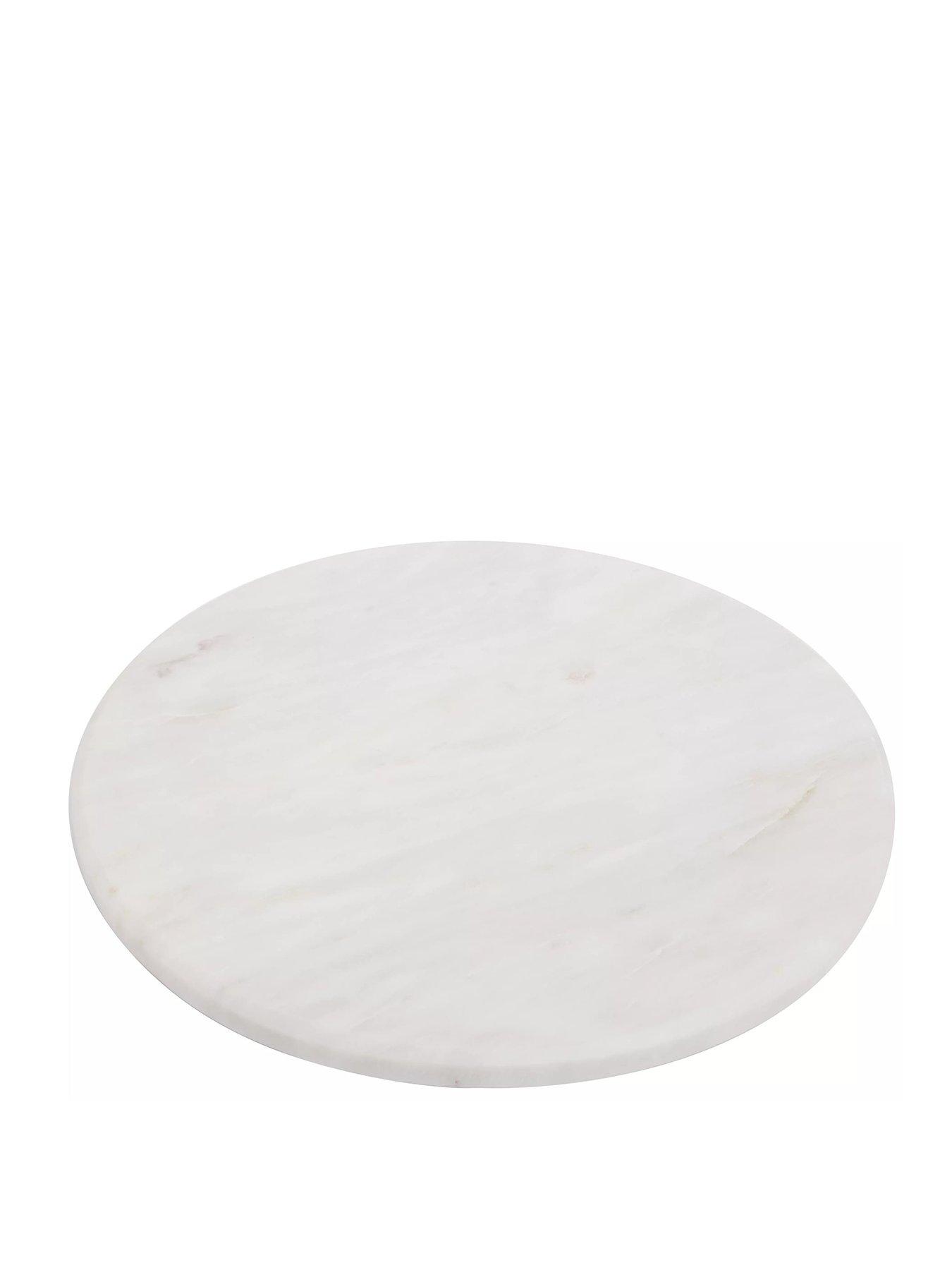 Product photograph of Premier Housewares Round White Marble Chopping Board from very.co.uk