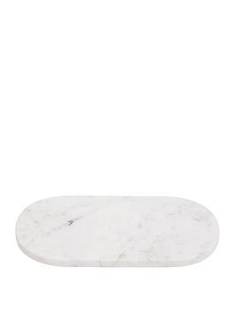 Product photograph of Premier Housewares Oblong White Marble Serving Tray from very.co.uk