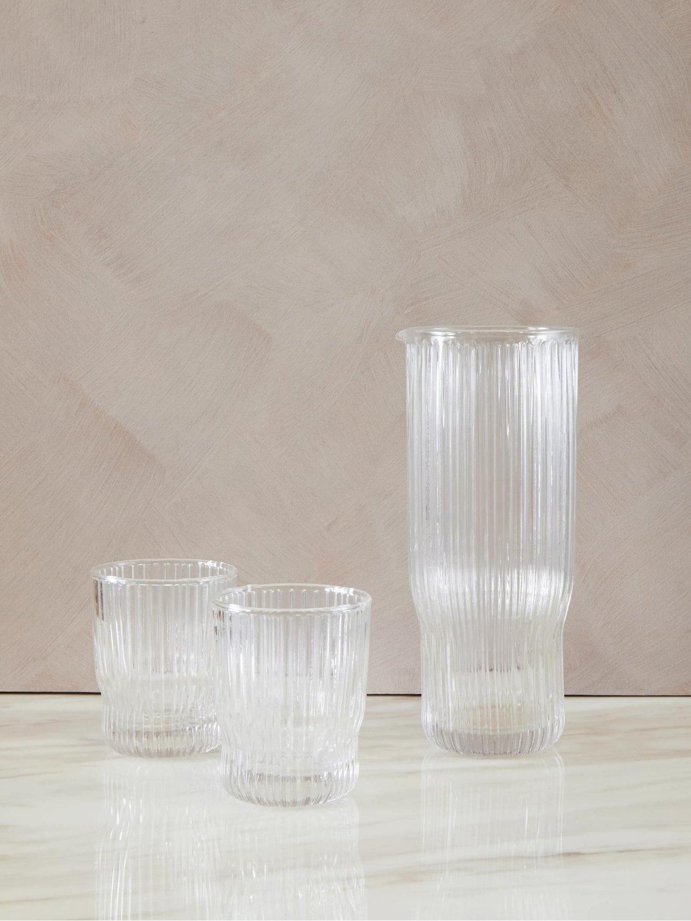 Product photograph of Premier Housewares Juno Ribbed Glasses Amp Jug Set from very.co.uk