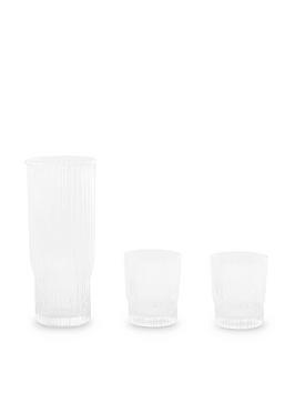 Product photograph of Premier Housewares Juno Ribbed Glasses Amp Jug Set from very.co.uk