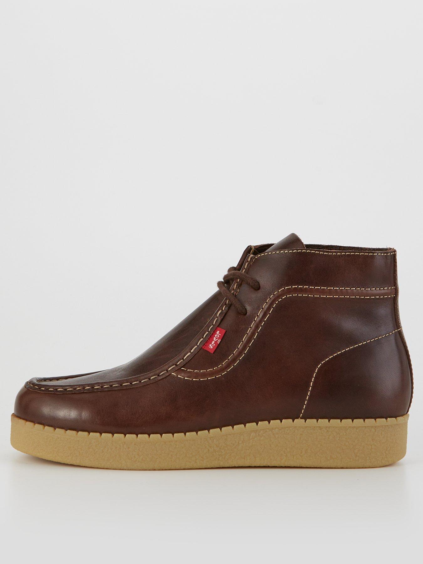 undefined Red Tab Moc Toe Leather Lace Up Boots - Dark Brown