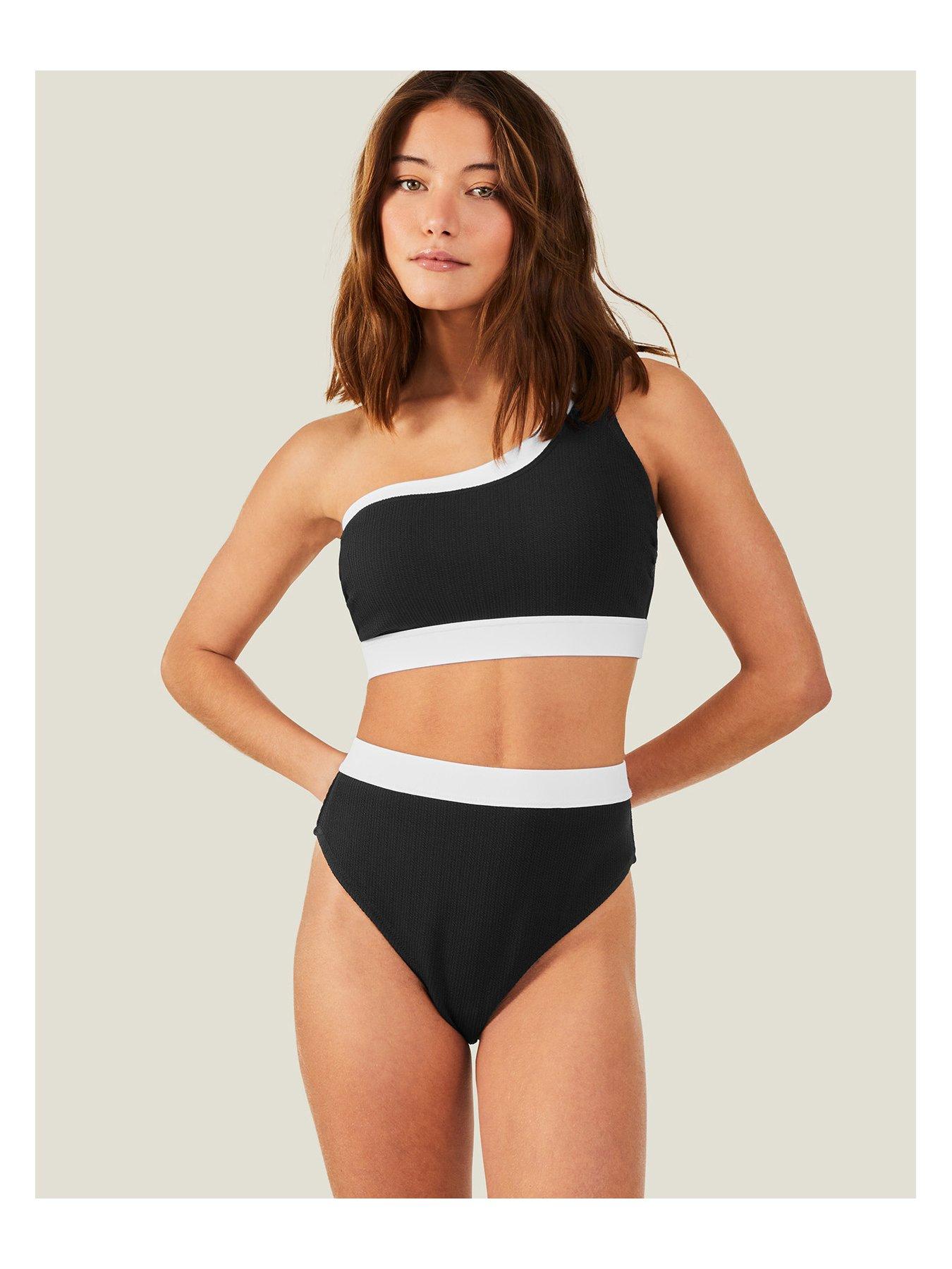 High waisted one shoulder bikini sale