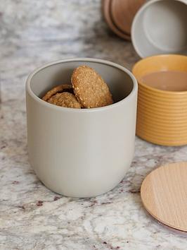 Product photograph of Kitchencraft Idilica Metal Storage Canister In Putty from very.co.uk