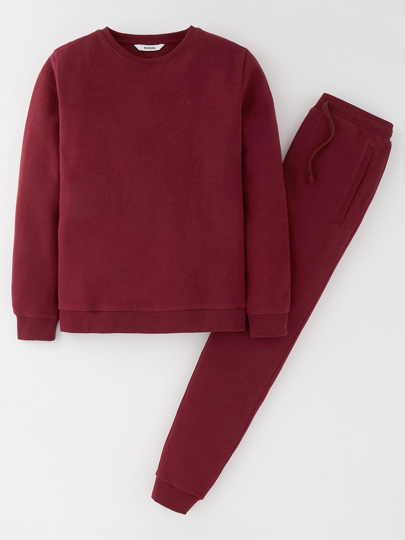undefined Boys Sweat Top And Jogger Set - Burgundy
