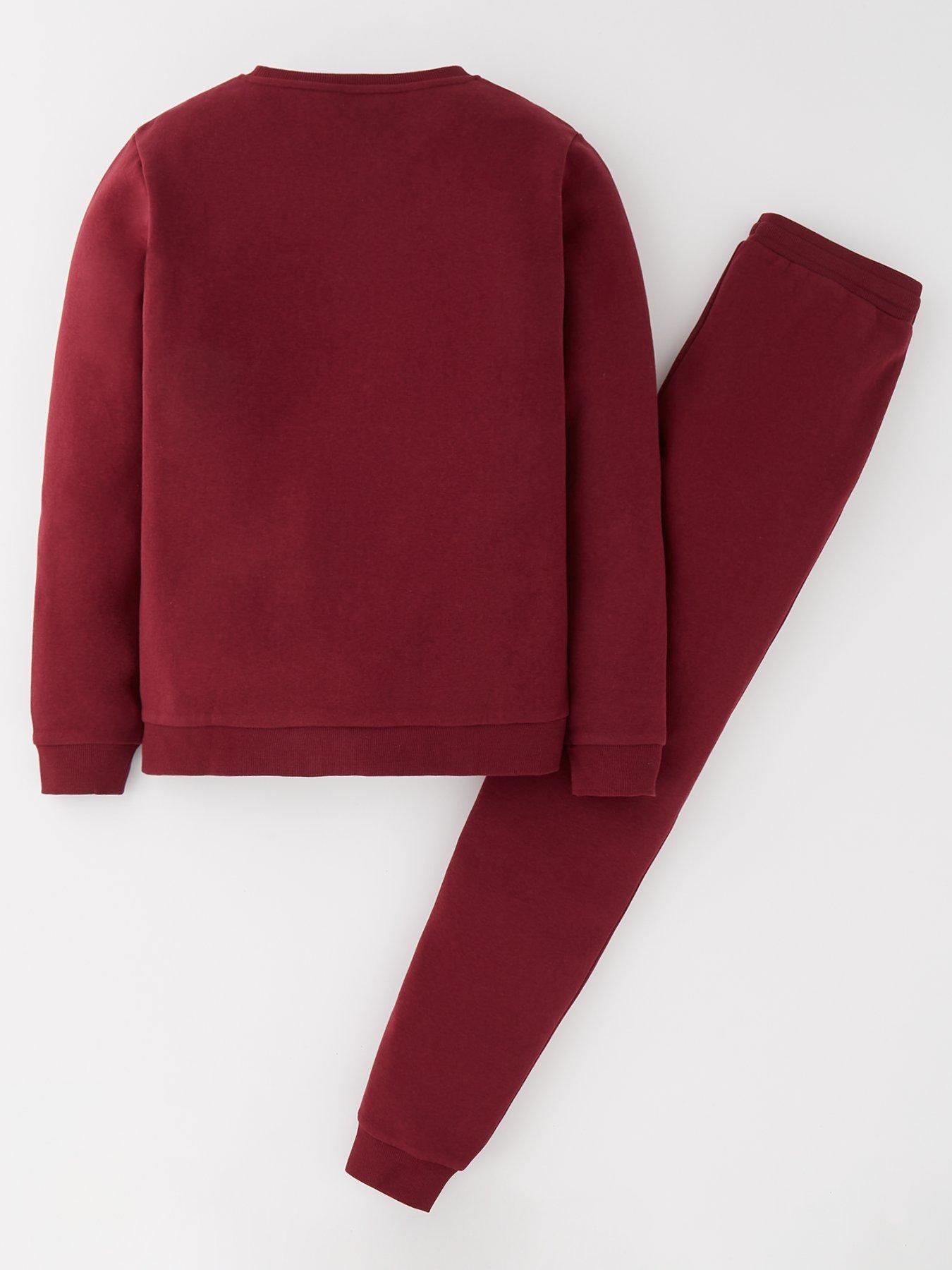 Boys Sweat Top And Jogger Set Burgundy