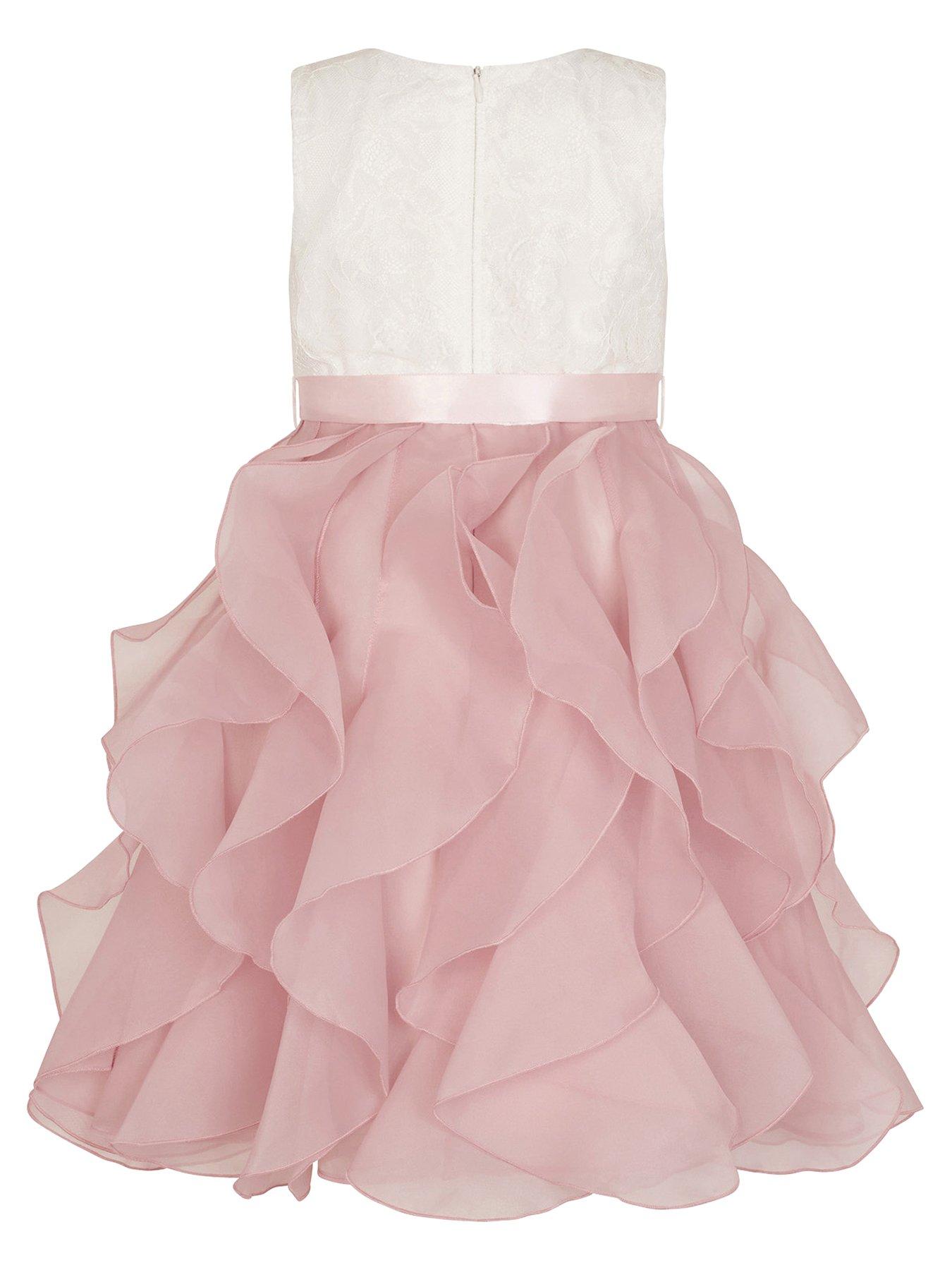 Monsoon Girls Lace Cancan Ruffle Dress Pink Very