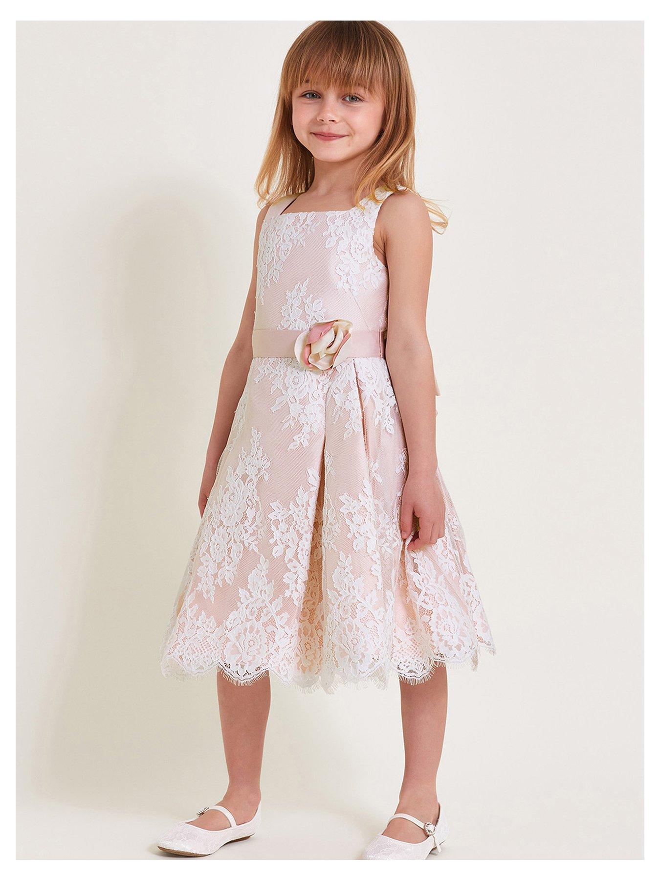 Pink lace girls dress best sale