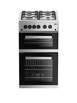 Beko Kdg583S 50Cm Wide Gas Cooker With Gas Grill - Silver