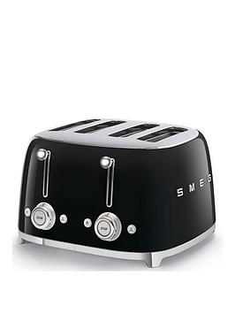 Smeg Tsf03 50'S Retro Style 4 Slice Toaster, Extra Wide Slots, 3 Pre-Set Options, 2000W