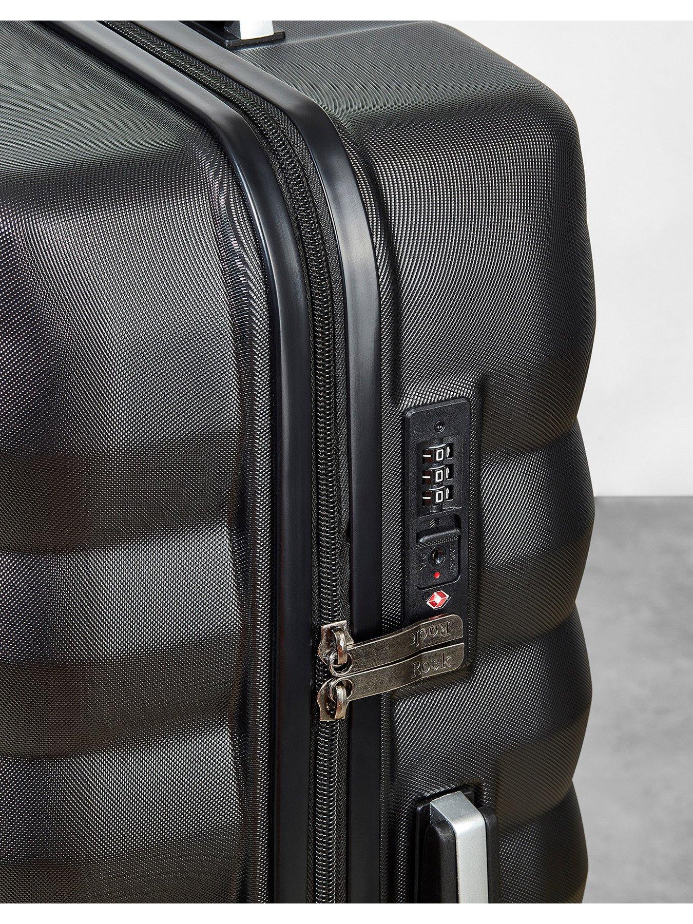 Image 5 of 5 of Rock Luggage Berlin 8 Wheel Hardshell 3pc Suitcase Set - Black