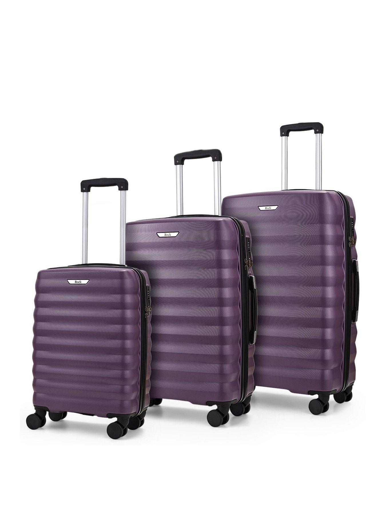 Rock Luggage Berlin 8 Wheel Hardshell 3pc Suitcase Set - Purple