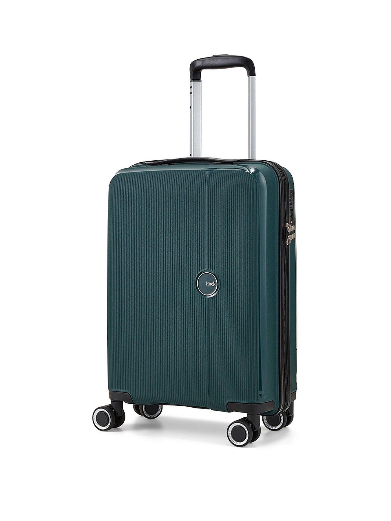 Rock Luggage Hudson 8 Wheel Pp Hardshell Small Cabin Suitcase - Dark Green