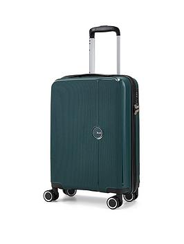 Rock Luggage Hudson 8 Wheel Pp Hardshell Small Cabin Suitcase - Dark Green
