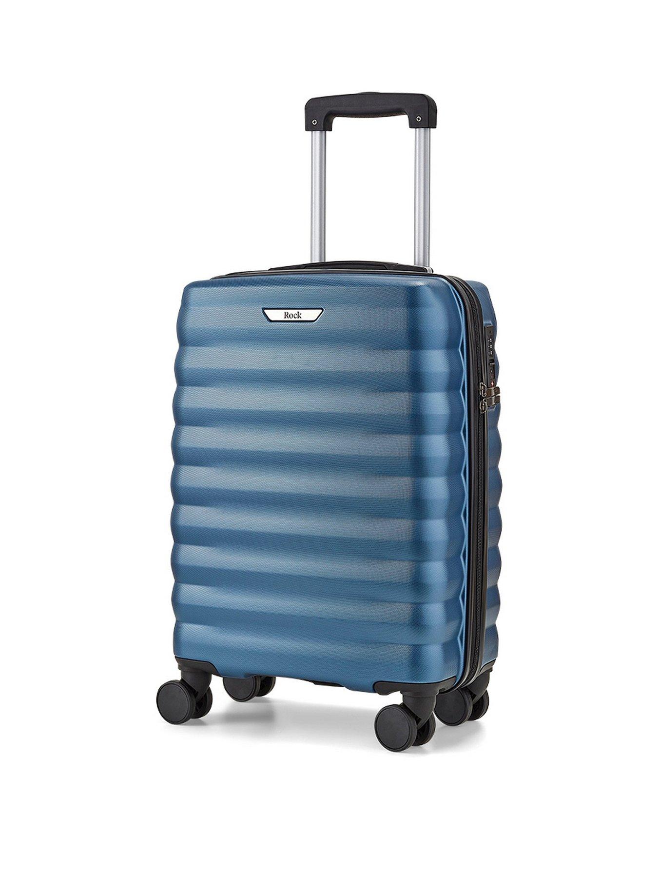 Rock Luggage Hudson 8 Wheel PP Hardshell Small Cabin Suitcase - Black |  very.co.uk