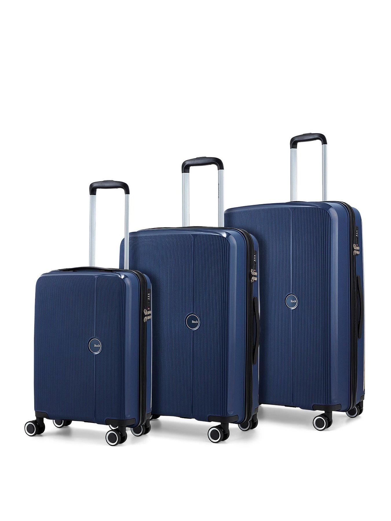 Rock Luggage Hudson 8 Wheel PP Hardshell 3pc Suitcase Set Dark Green Very