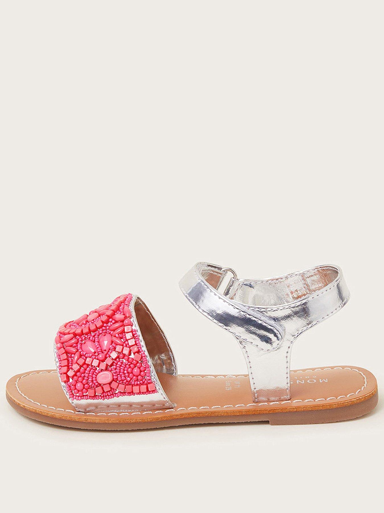 Pink beaded hot sale sandals