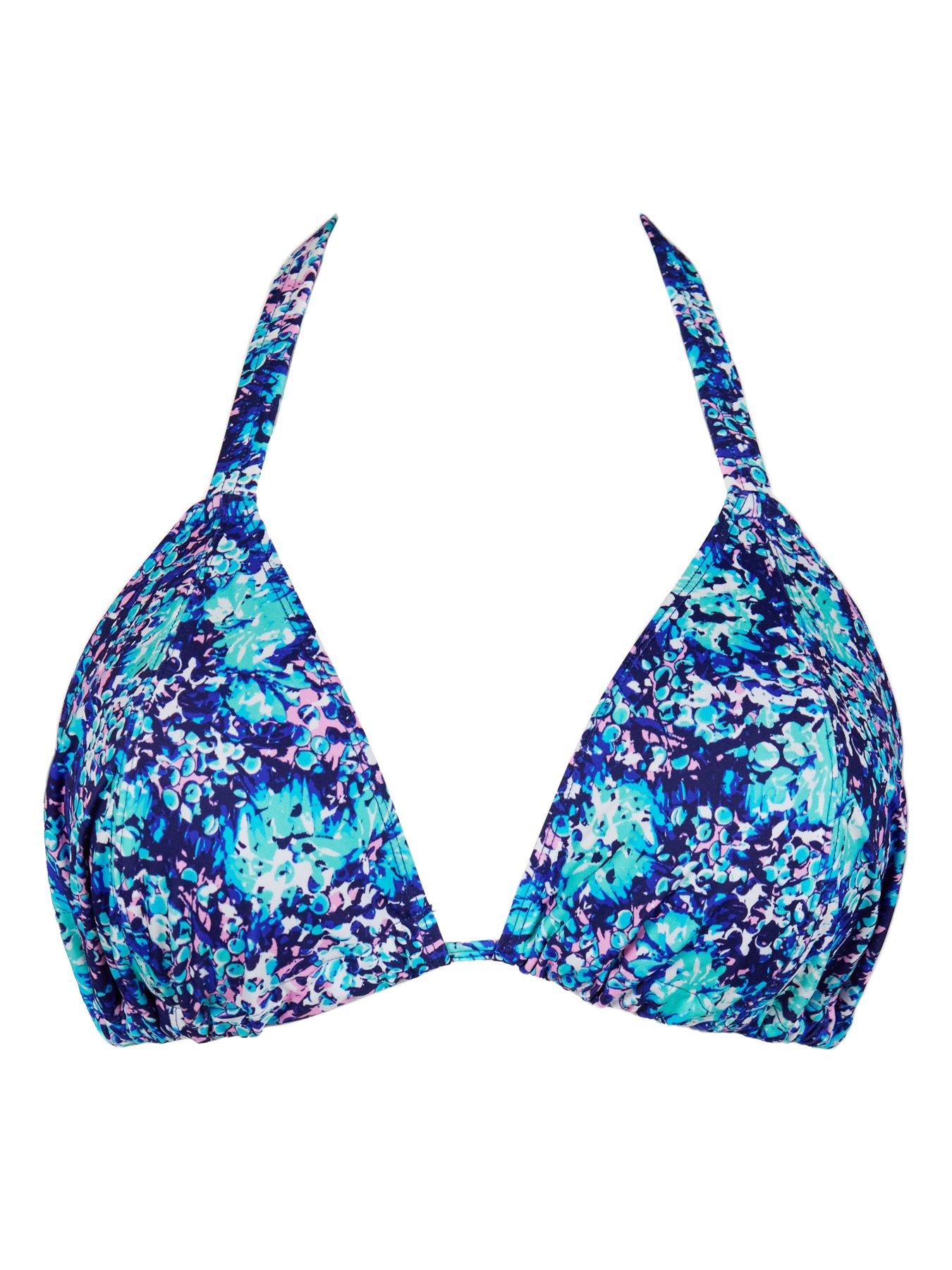 Image 5 of 5 of Curvy Kate Mykonos String Bikini Top Blue Print
