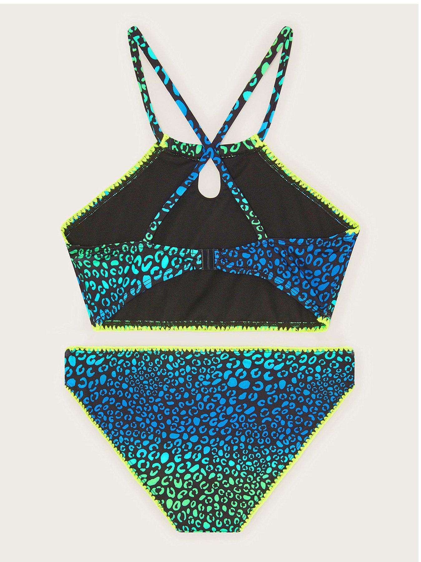 Monsoon Girls Storm Leopard Bikini - Green