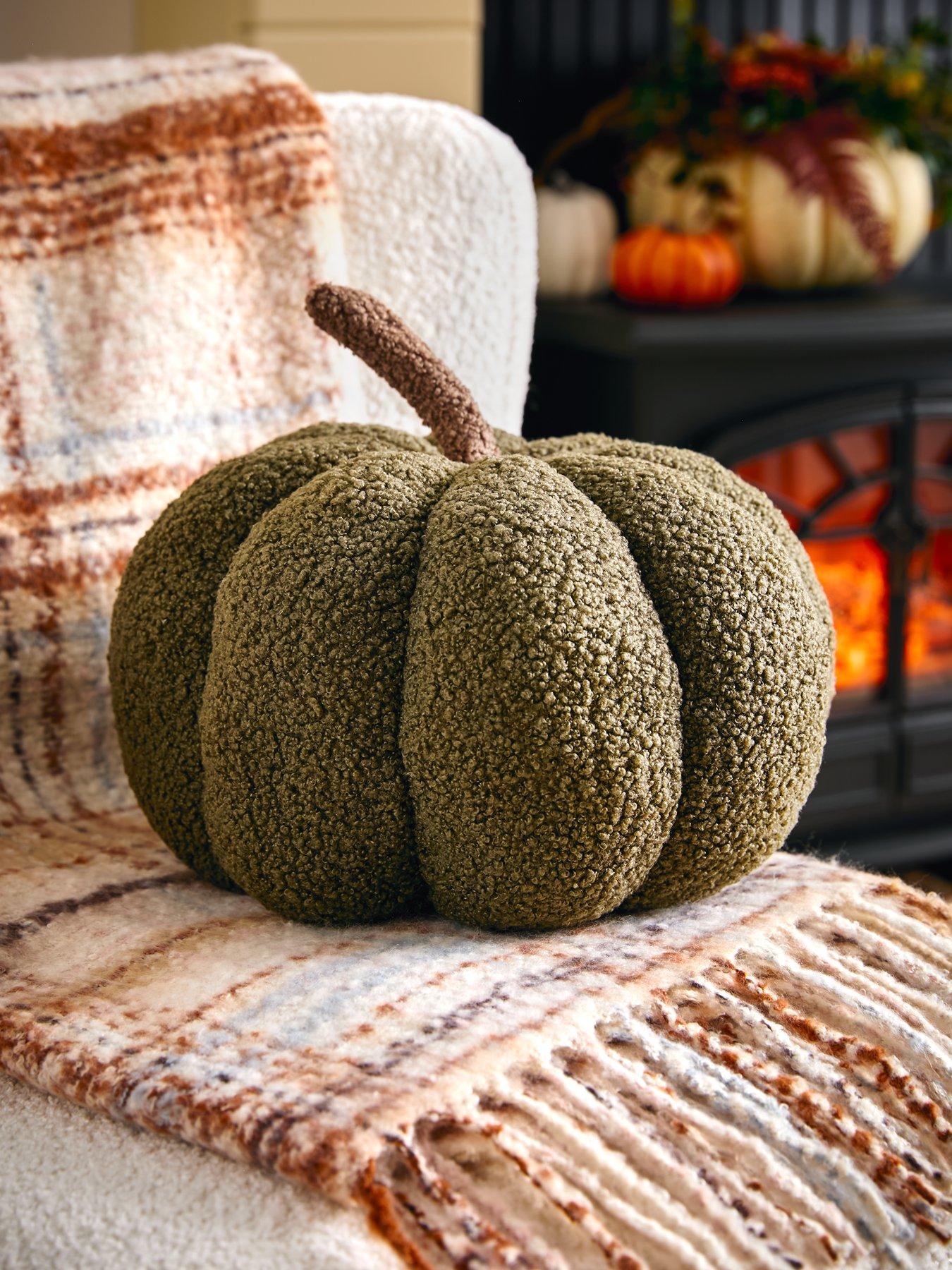 Product photograph of Very Home Medium Pumpkin Cushion - Green from very.co.uk