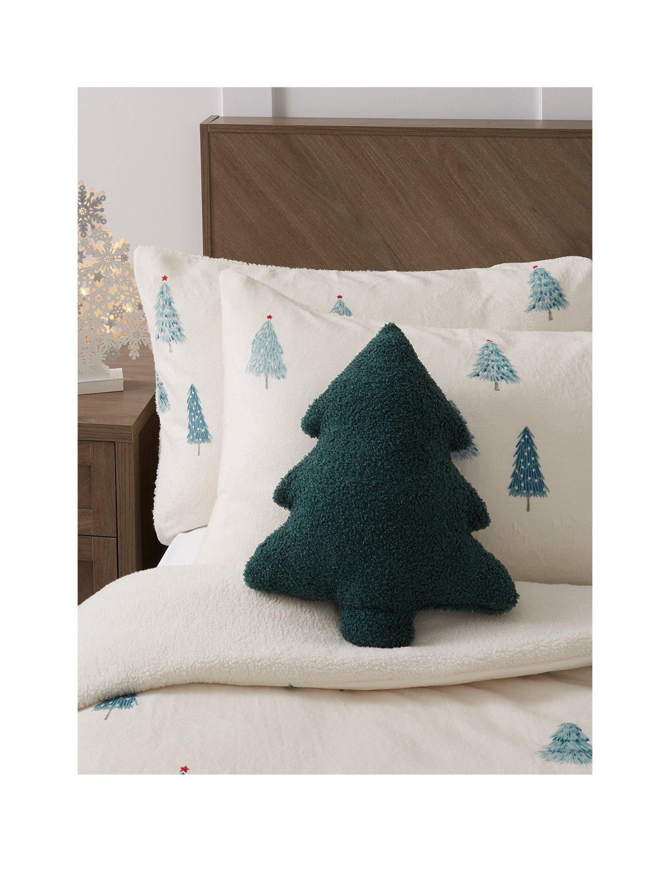 Product photograph of Very Home Boucle Christmas Tree-shaped Cushion from very.co.uk