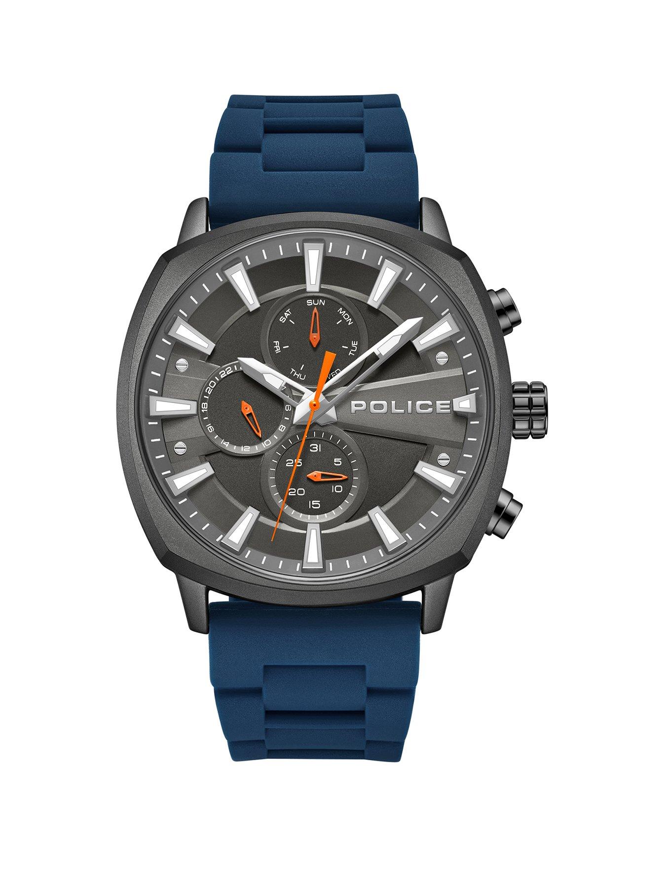 undefined Tuneful Black Multi Dial Blue Sili Strap Watch