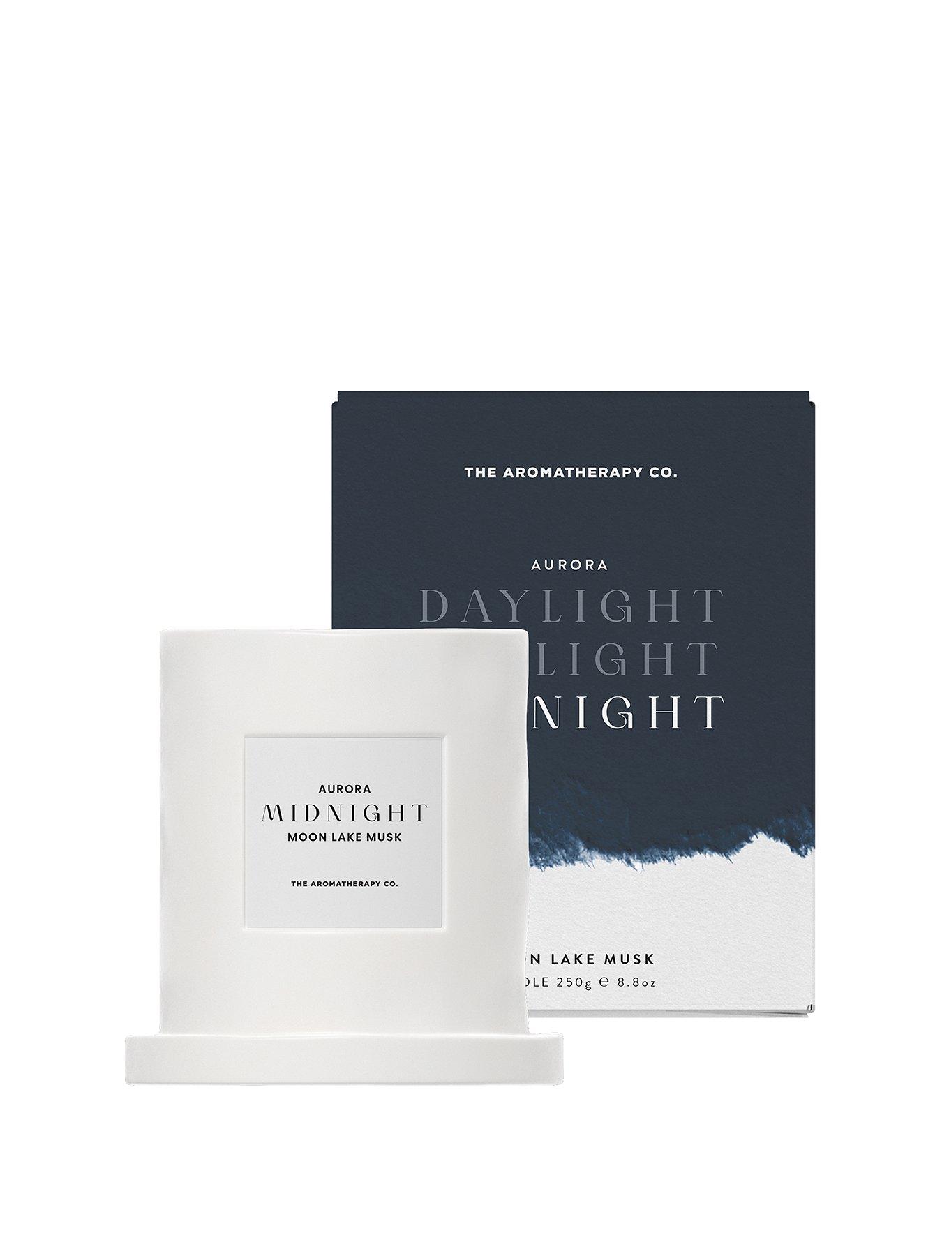 Product photograph of The Aromatherapy Co Aurora Midnight Ceramic Candle Moon Lake Musk from very.co.uk