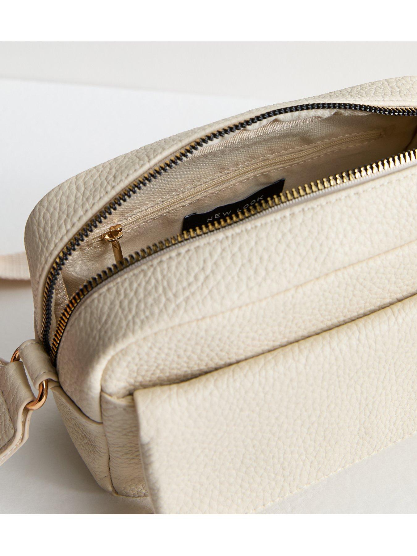 New Look Cream Leather-look Flap Cross Body Bag | Very.co.uk