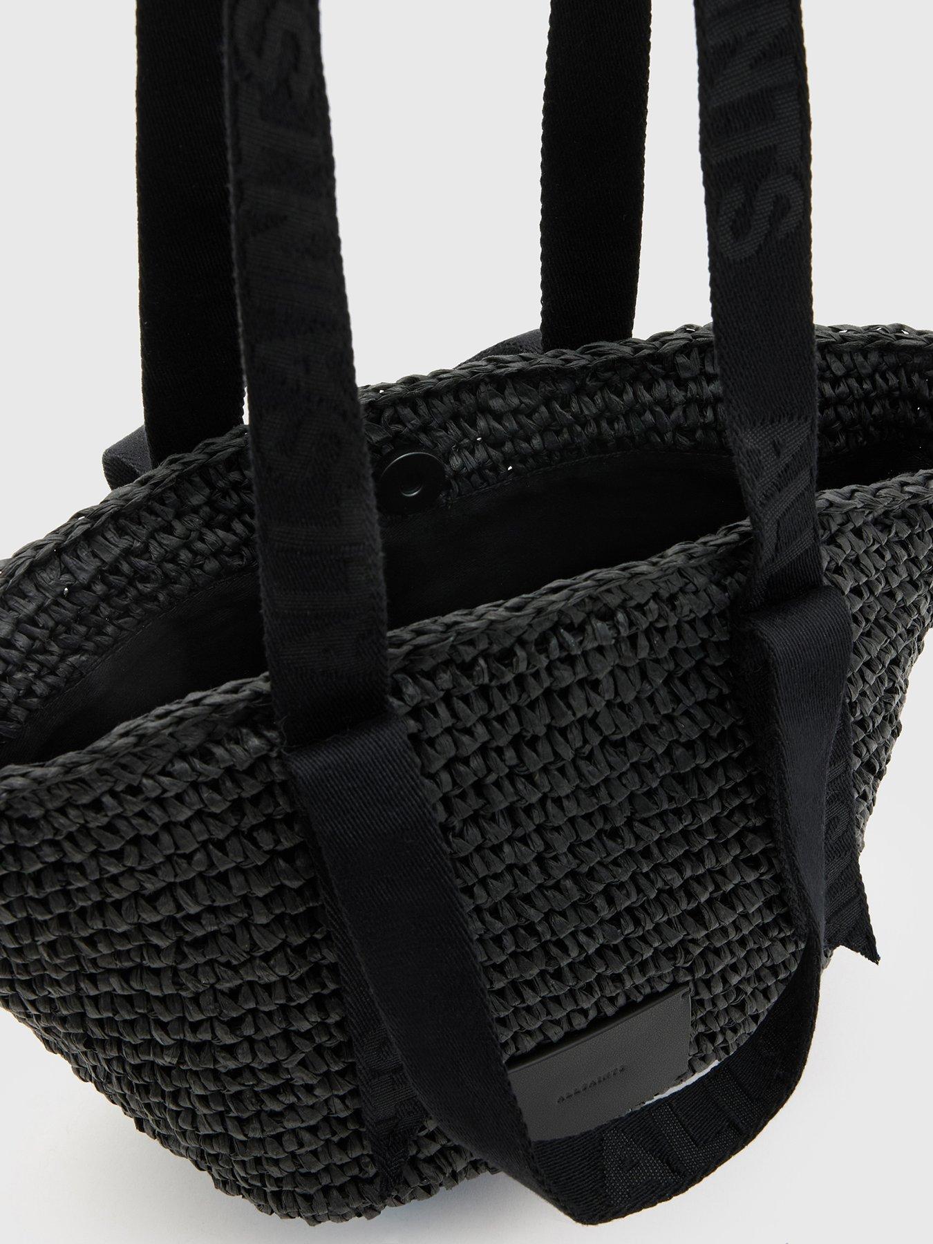 Black straw handbags sale