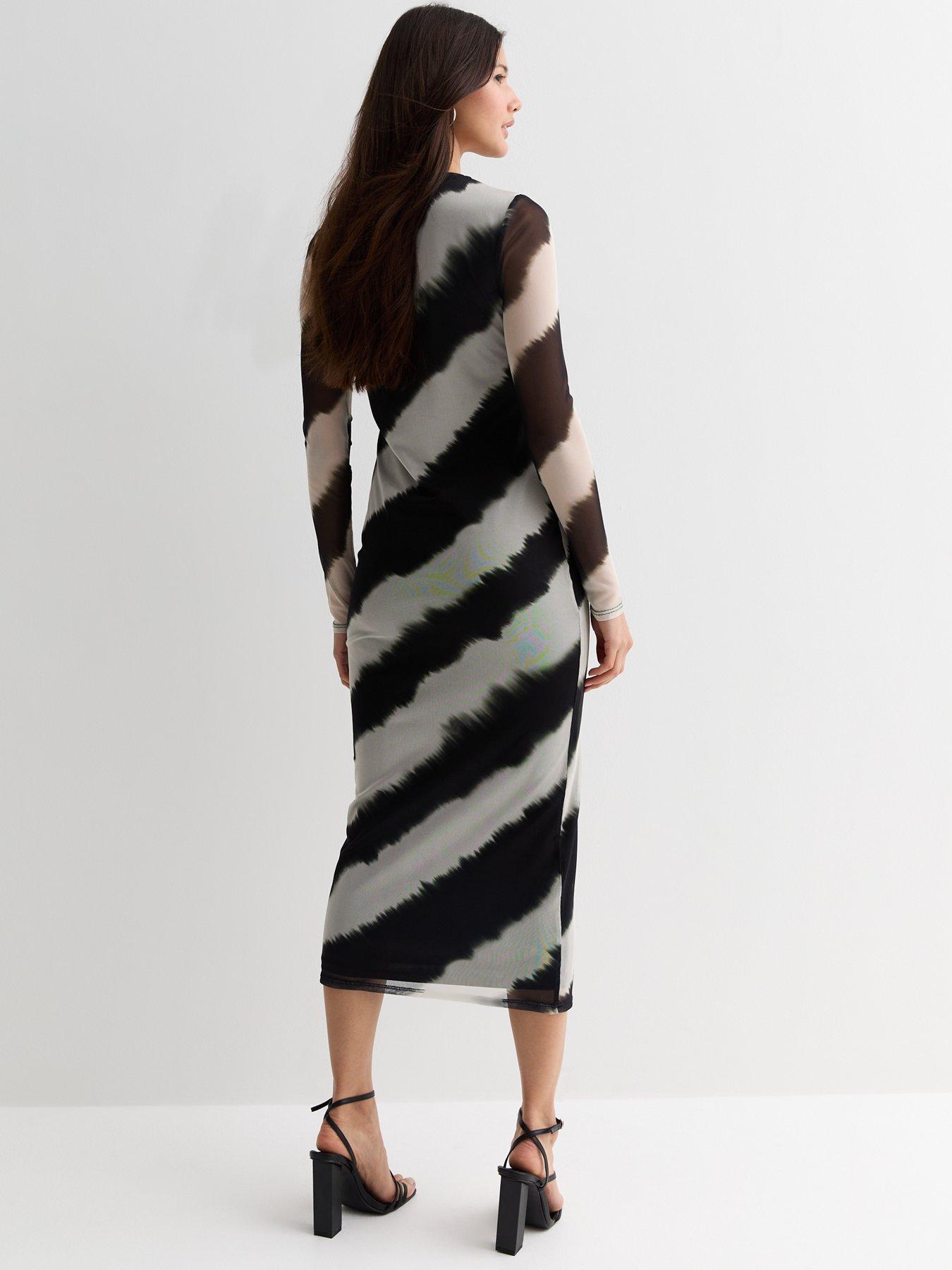 Mesh stripe dress sale