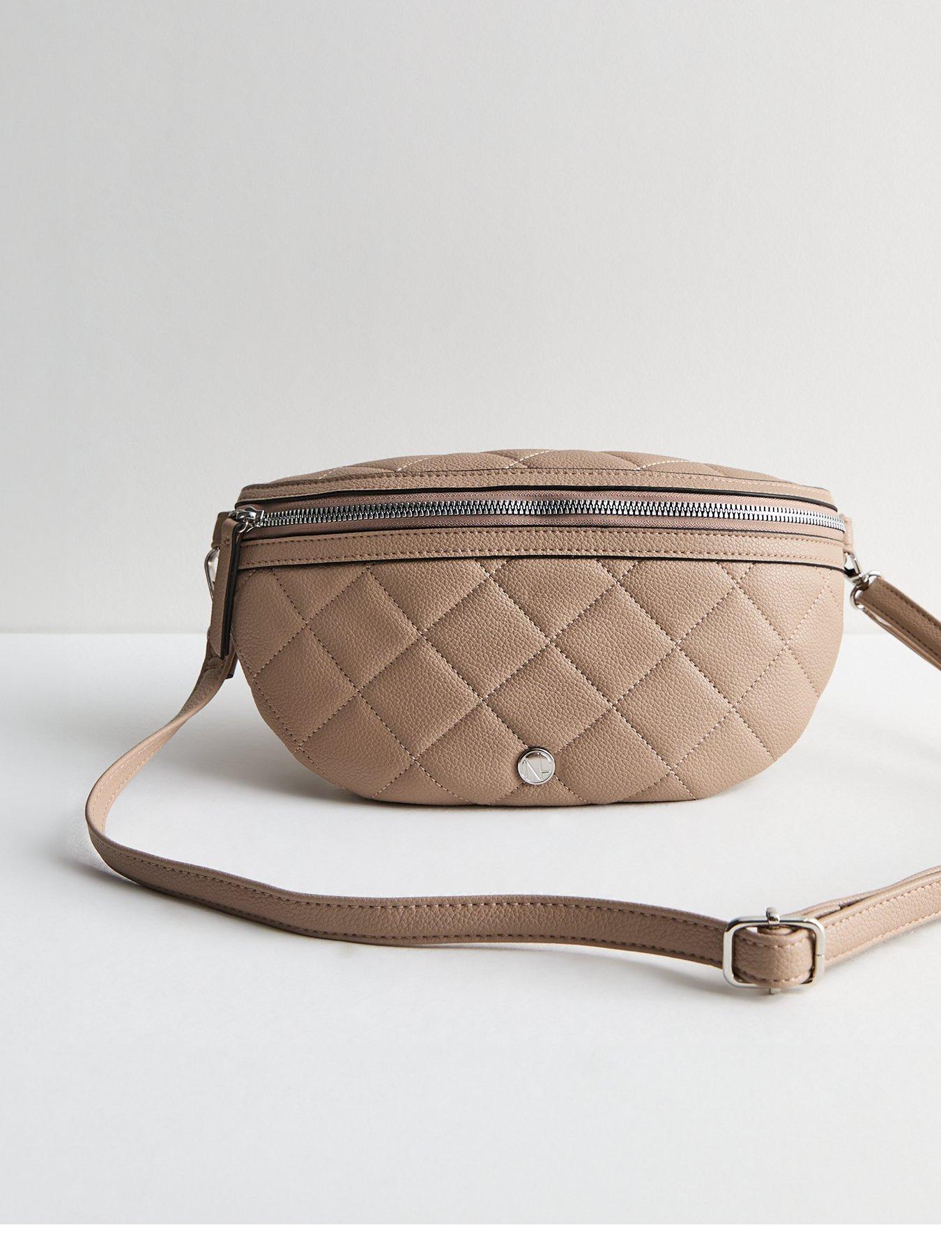 New Look Brown Leather-look Quilted Sling Cross Body Bag | Very.co.uk