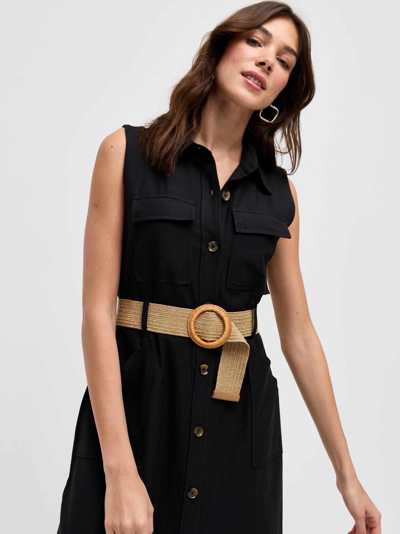 Black utility shirt dress best sale