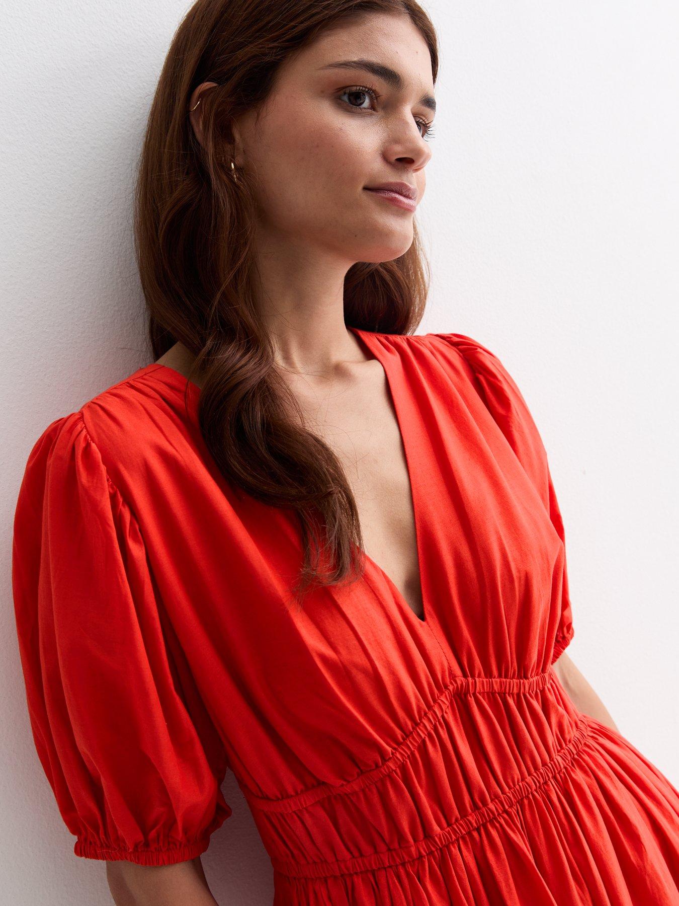 New look red dress sale store