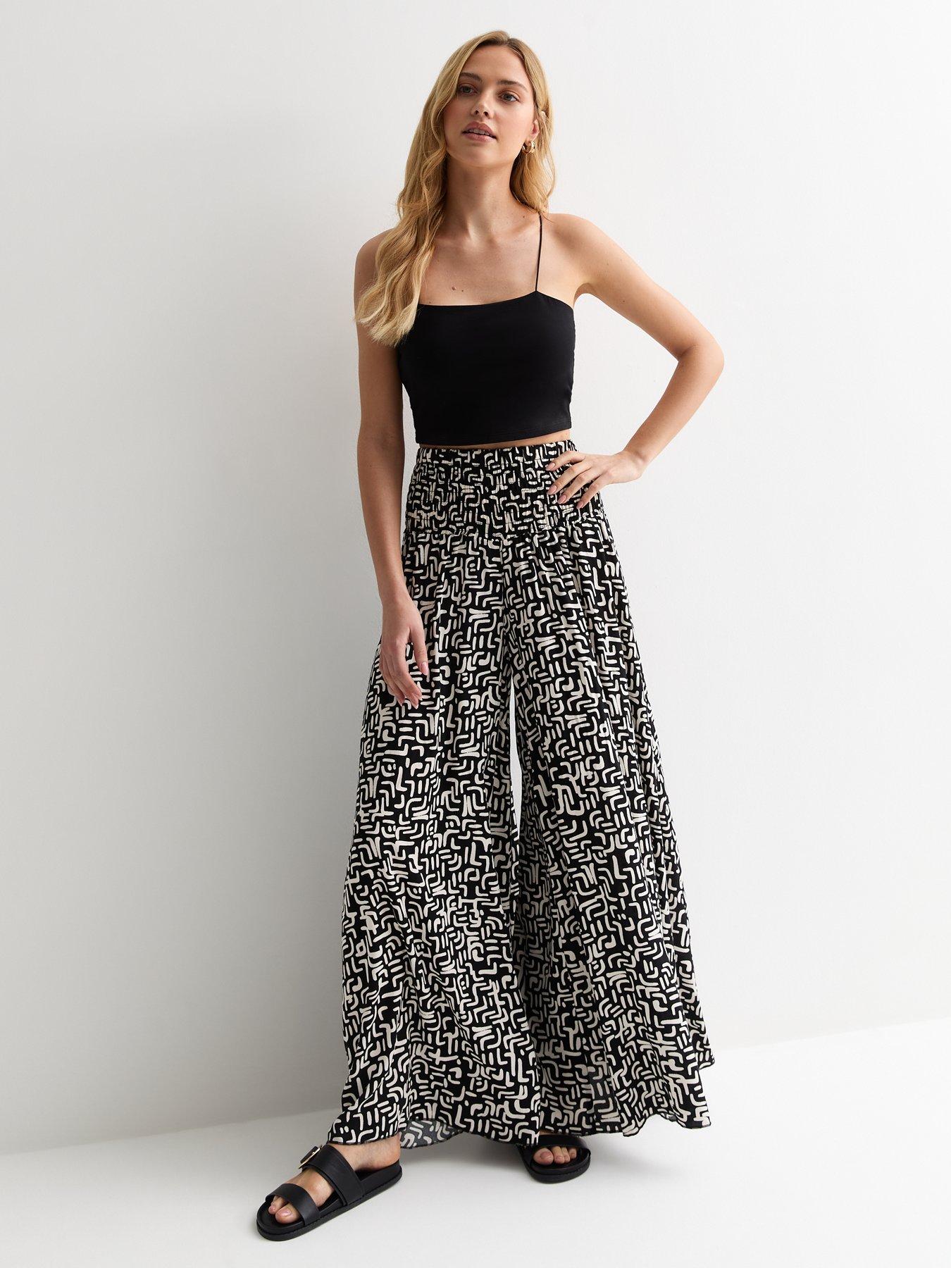 Black wide leg trousers new look outlet