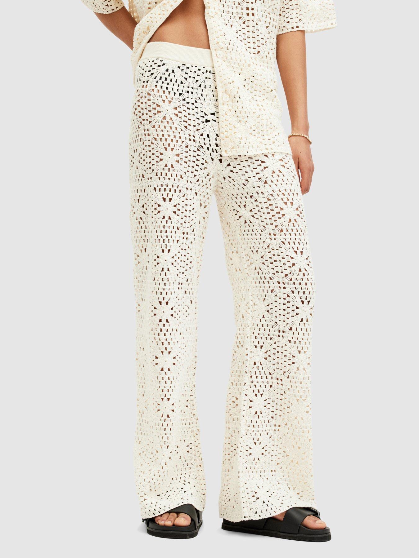 undefined Milly Crochet Trouser - White