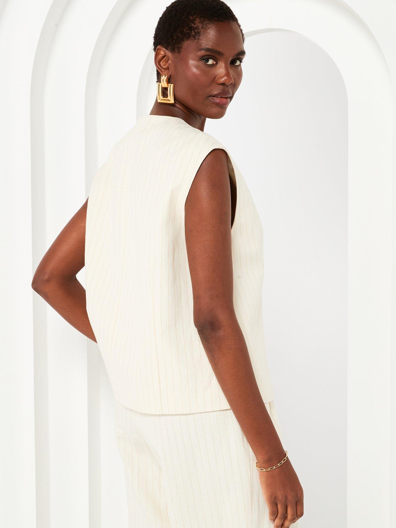 Image 2 of 6 of AllSaints Payton Waistcoat - White