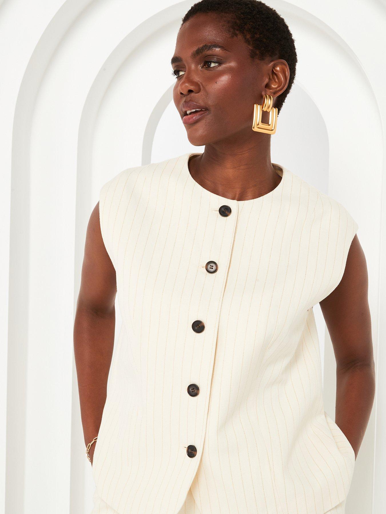 Image 4 of 6 of AllSaints Payton Waistcoat - White