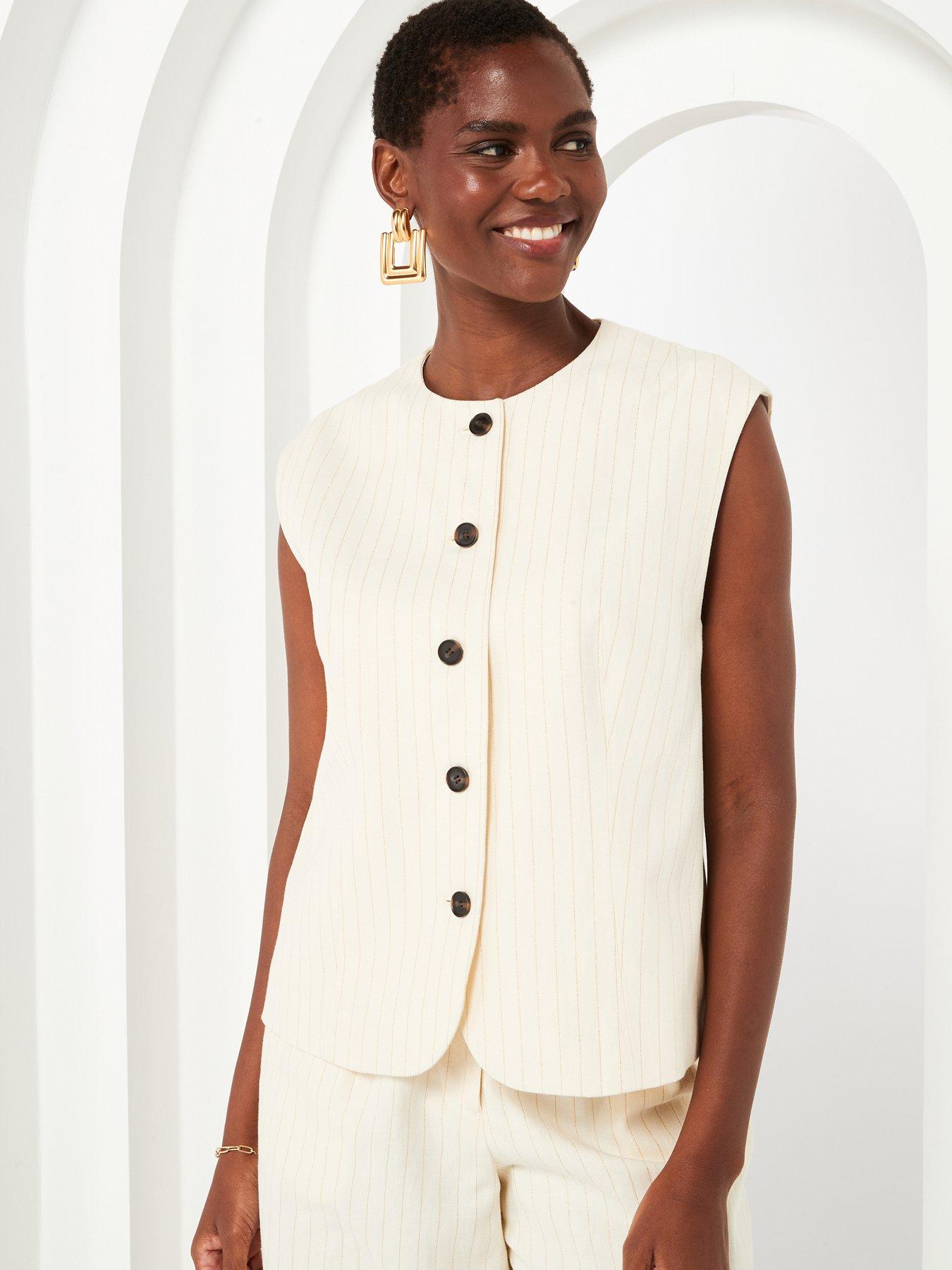 Image 6 of 6 of AllSaints Payton Waistcoat - White