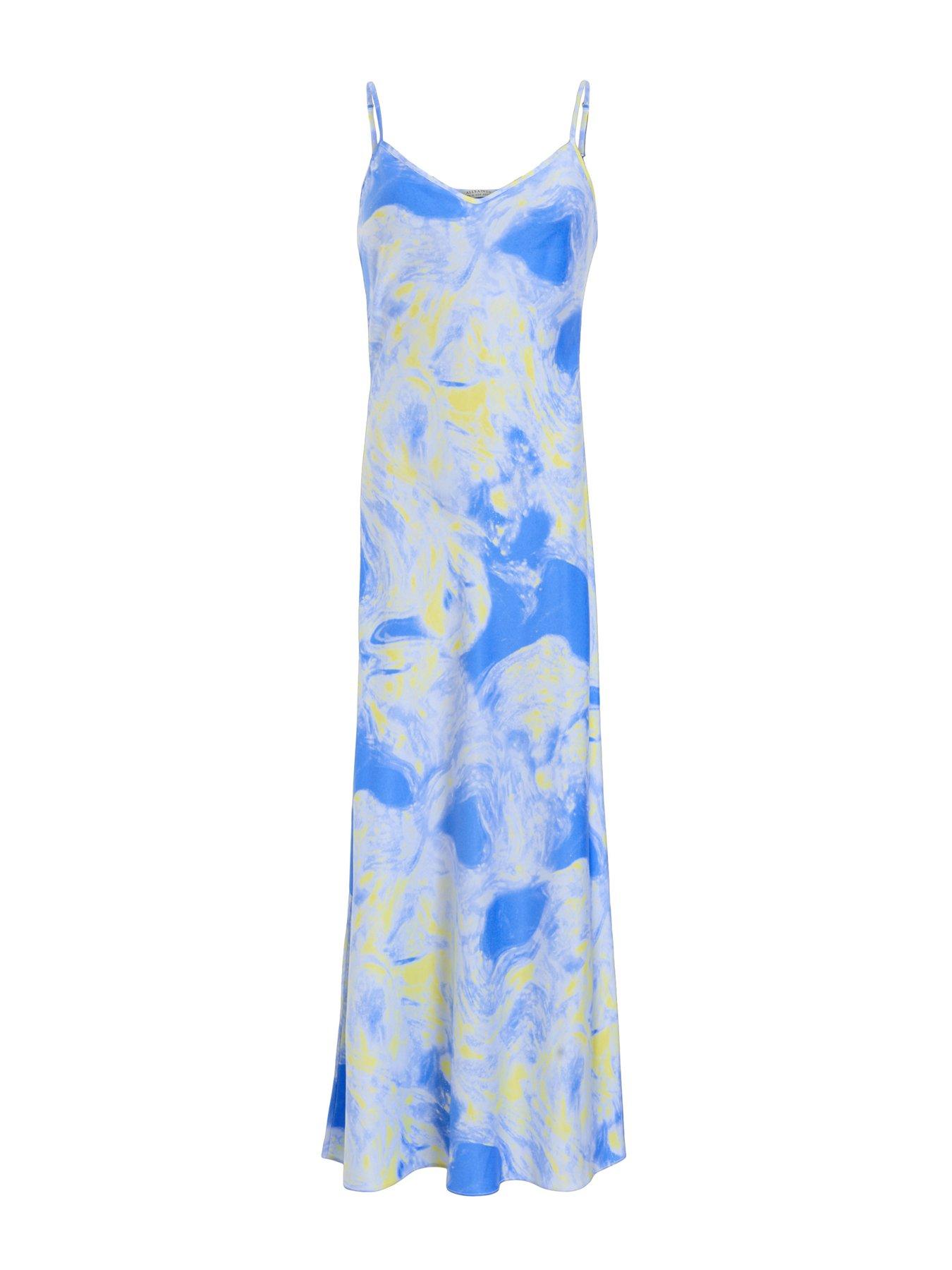 Image 4 of 4 of AllSaints Bryony Spiral Dress - Blue