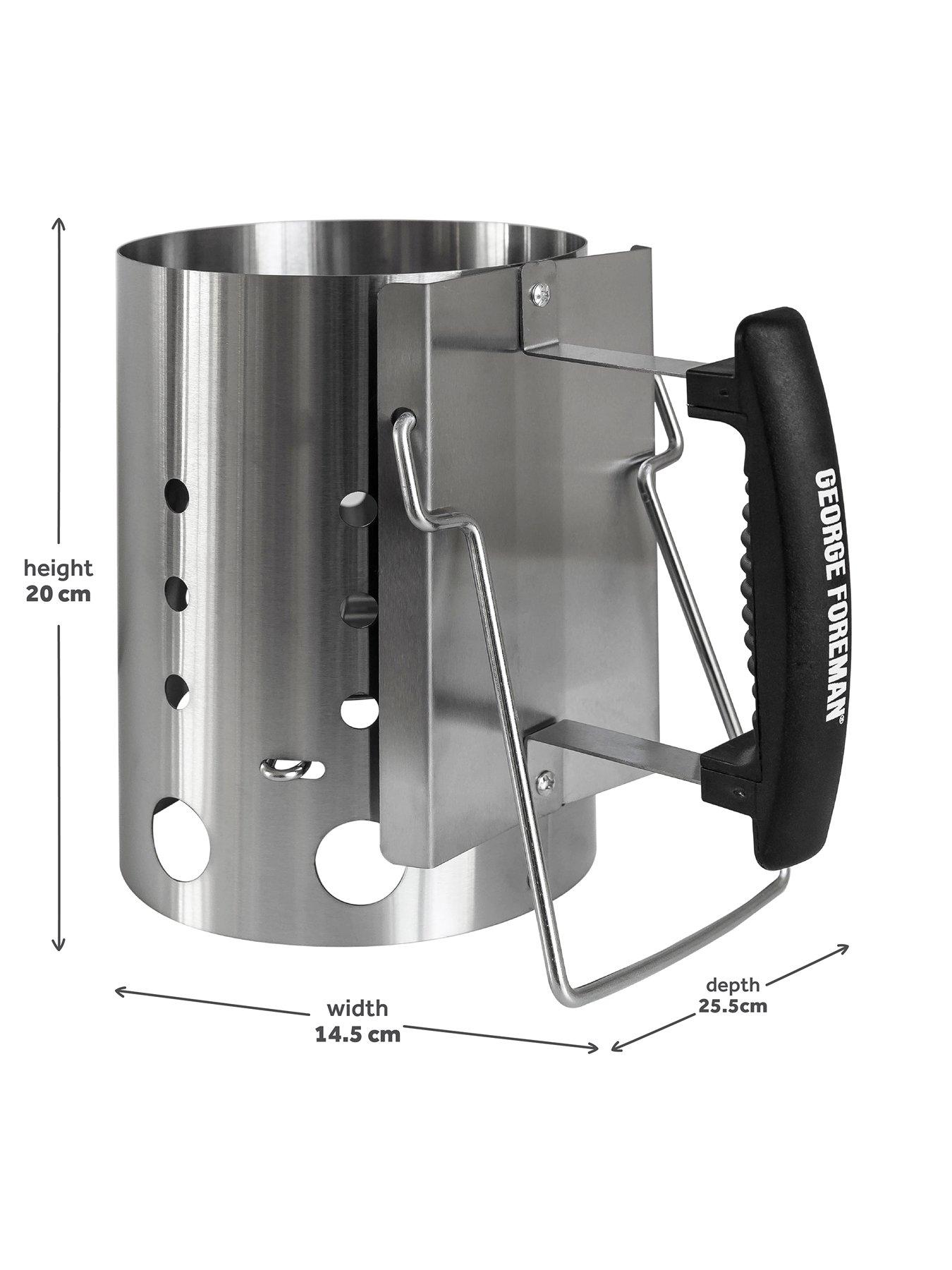 Image 3 of 7 of George Foreman GFCMS14 Quick-Fire Compact Chimney BBQ Starter in Stainless Steel